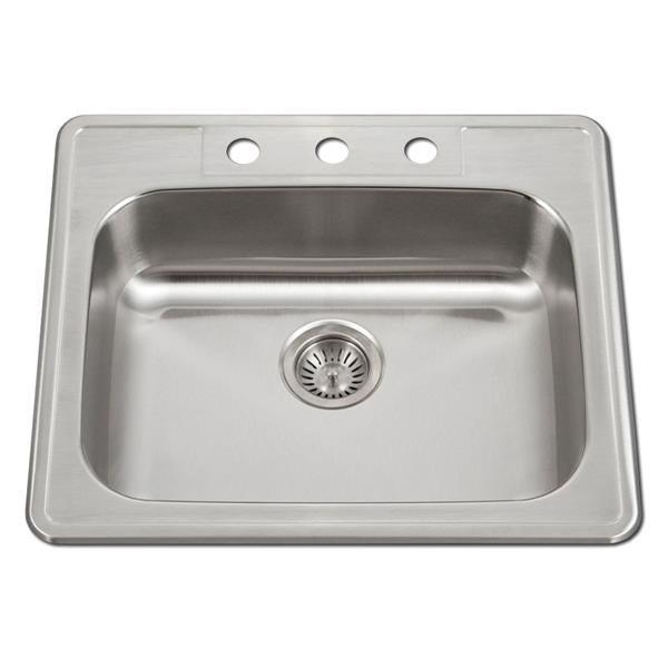 Hamat - Revive 25 Inch ADA Topmount Stainless Steel 3-hole Sink