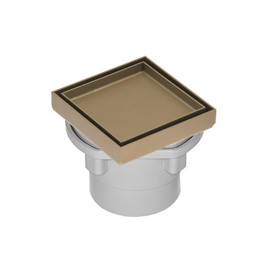 Infinity Drain - 4 x 4 Inch Tile Drain Strainer with PVC Drain Body, 2 Inch Outlet