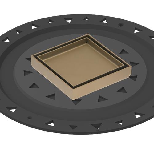 Infinity Drain - 4 x 4 Inch Tile Drain Strainer with ABS Bonded Flange Drain Body