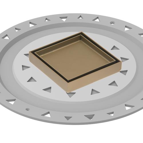 Infinity Drain - 4 x 4 Inch Tile Drain Strainer with PVC Bonded Flange Drain Body