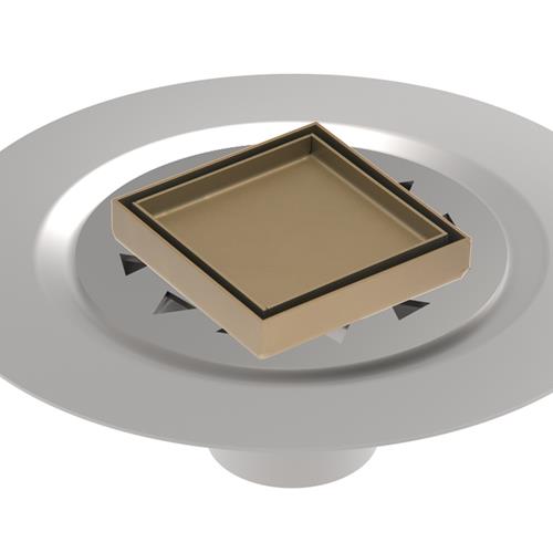 Infinity Drain - 4 x 4 Inch Tile Drain Strainer with Stainless Steel Bonded Flange Drain Body