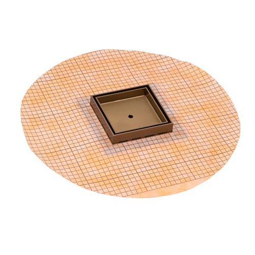 Infinity Drain - 5 x 5 Inch Flanged Tile Drain Strainer for 3/4 Inch tile with Cast Iron Drain Body