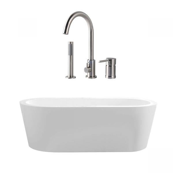Maidstone - Turkana II Acrylic Contemporary Double Ended Freestanding Tub and Faucet Package
