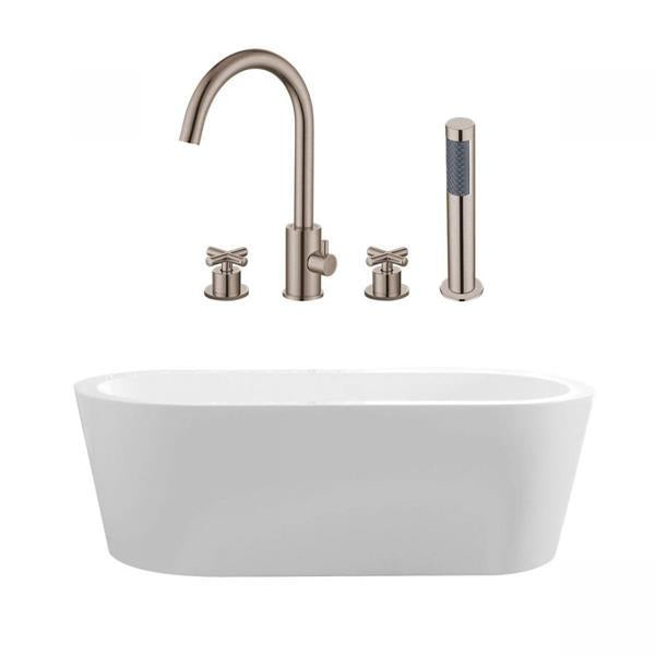 Maidstone - Turkana II Acrylic Contemporary Double Ended Freestanding Tub and Faucet Package