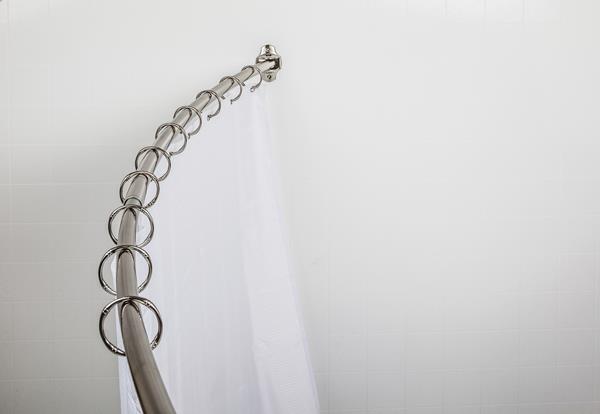 Elements - Curved Shower Rod, Fits 60 Inch - 72 Inch Openings.
