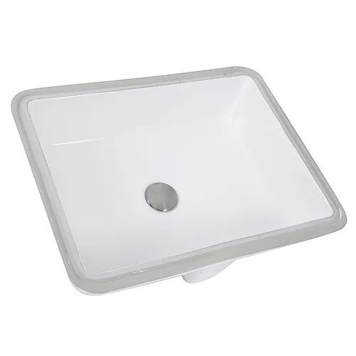 Nantucket Sinks - 17 Inch X 13 Inch Undermount Rectangle Ceramic Sink In White
