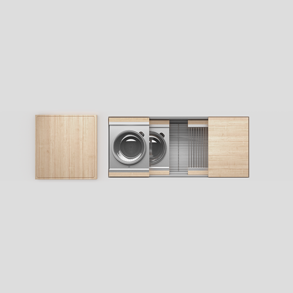 Julien - Smartstation Undermount Single-Bowl Workstation Kitchen Sink with Maple Accessories, 42x17x10