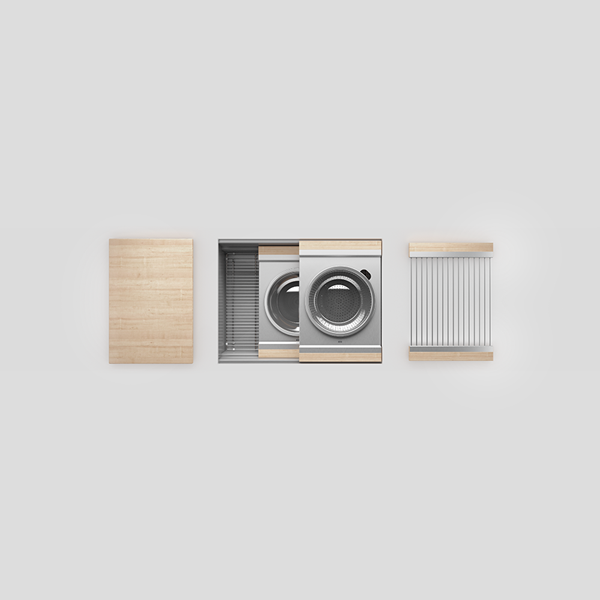 Julien - Smartstation Undermount Single-Bowl Workstation Kitchen Sink with Maple Accessories, 24x18x10