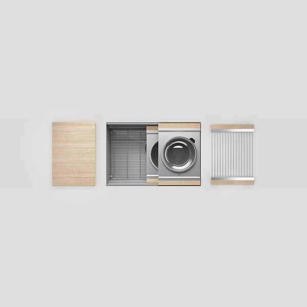 Julien - Smartstation Undermount Single-Bowl Workstation Kitchen Sink with Maple Accessories, 27x18x10