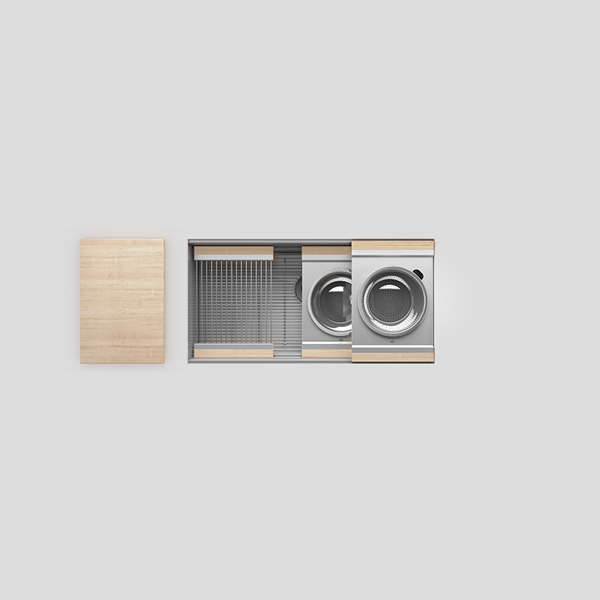 Julien - Smartstation Undermount Single-Bowl Workstation Kitchen Sink with Maple Accessories, 36x18x10
