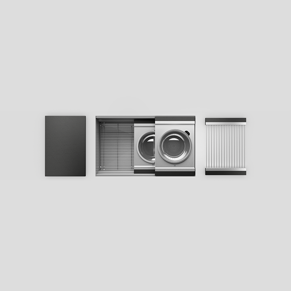 Julien - Smartstation Undermount Single-Bowl Workstation Kitchen Sink with Composite Accessories, 30x17x10