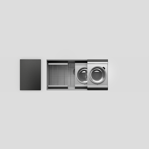 Julien - Smartstation Undermount Single-Bowl Workstation Kitchen Sink with Composite Accessories, 36x17x10