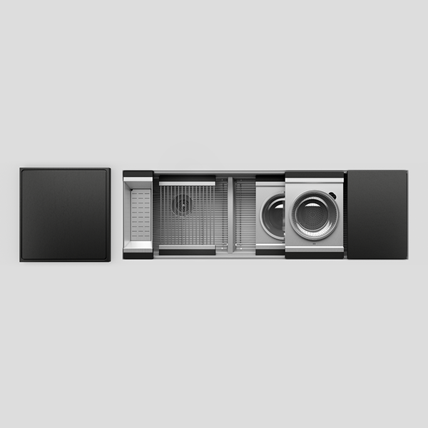 Julien - Smartstation Undermount Double-Bowl Workstation Kitchen Sink with Composite Accessories, L21x17x10 R36x17x 10