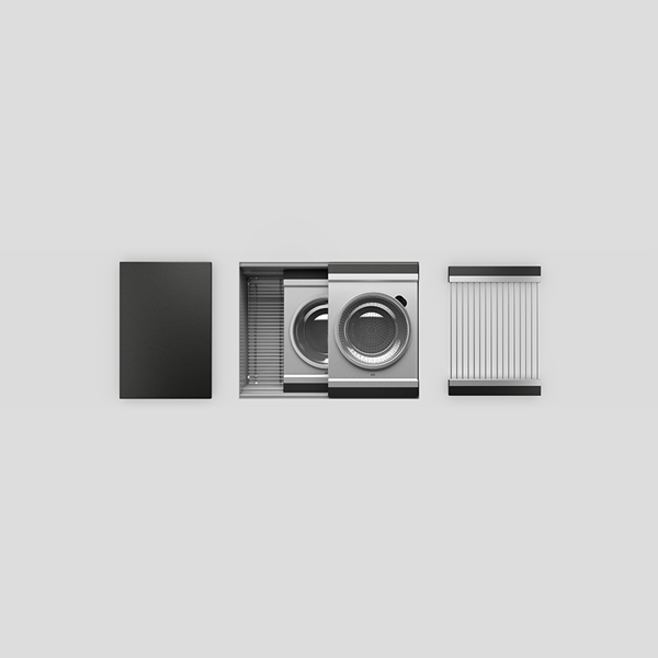 Julien - Smartstation Undermount Single-Bowl Workstation Kitchen Sink with Composite Accessories, 24x18x10