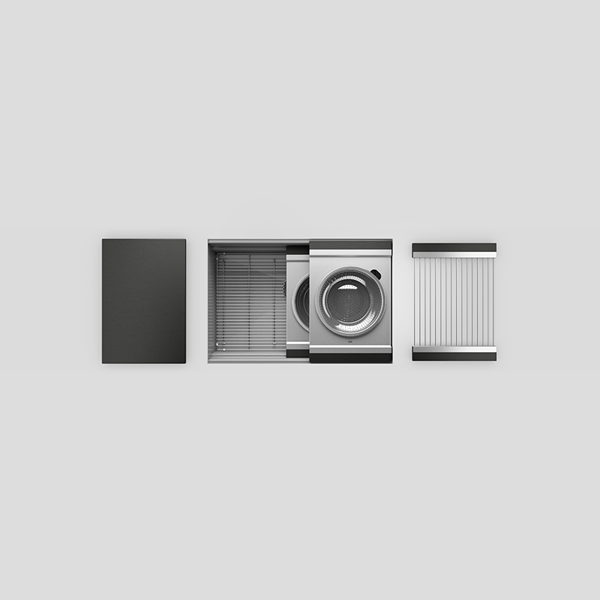 Julien - Smartstation Undermount Single-Bowl Workstation Kitchen Sink with Composite accessories, 27x18x10
