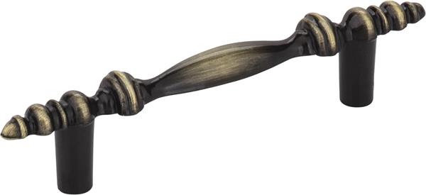 Elements - 3 Inch Center-to-Center Brushed Baroque Kingsport Cabinet Pull