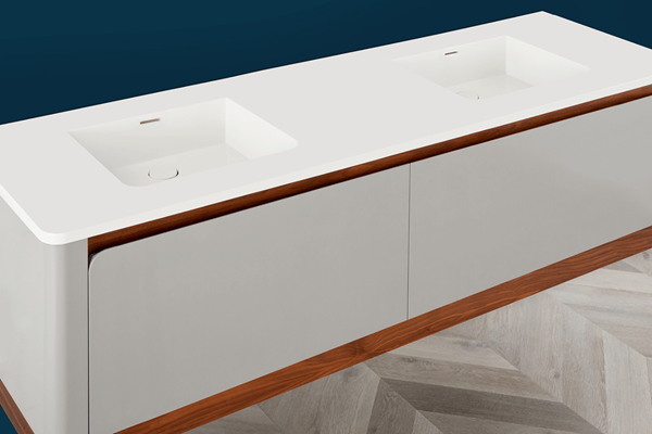 Wetstyle - Bauhaus 72 X 22 X 4 Semi Recessed Double Washbasin