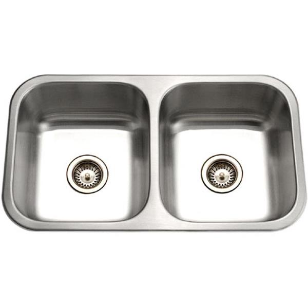 Hamat - Vitality 32 Inch Undermount Stainless Steel 50/50 Double Bowl Kitchen Sink