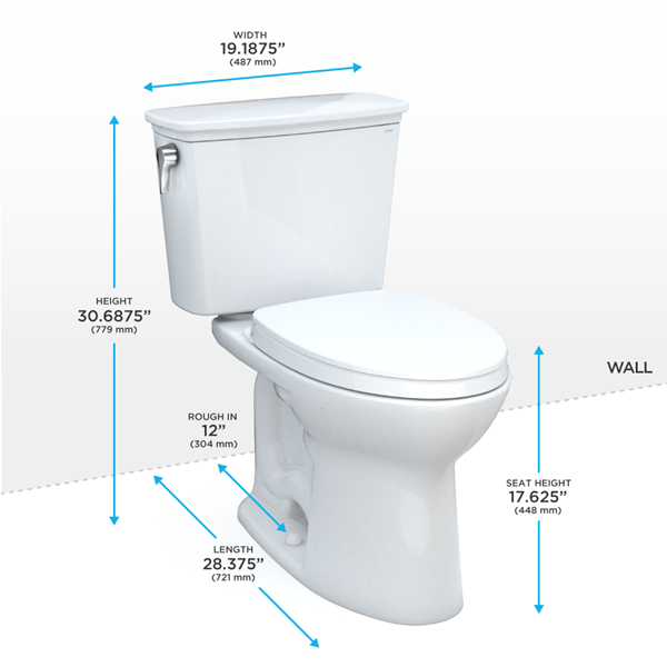 Toto - Drake Transitional Two-Piece Elongated Tornado Flush Toilet With Cefiontect And Softclose Seat, Washlet+ Ready