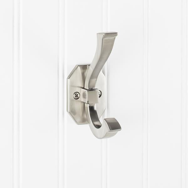 Elements - 4-5/16 Inch Double zinc wall mount hook.