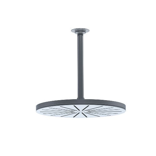 Vola - 060A+100 Round Ceiling-Mount Showerhead With Arm And Rosette- 11-3/8 Length