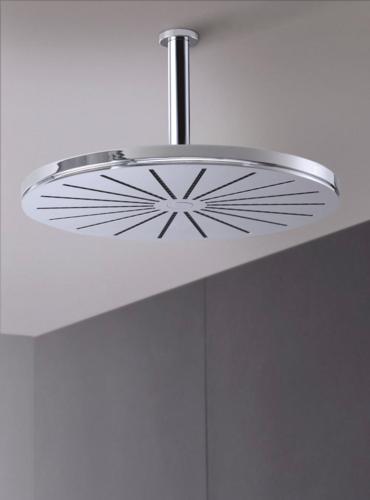 Vola - 060A Round Ceiling-Mount Showerhead With Arm And Rosette
