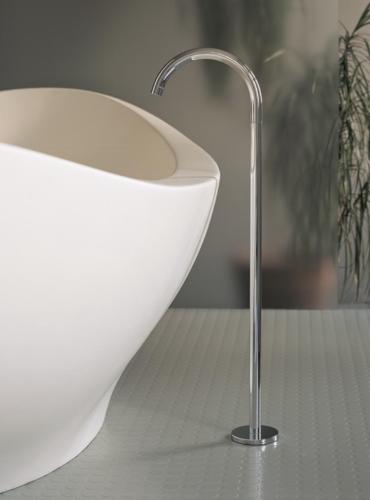 Vola - 090Fm8 Floor-Mount Swivel Tub Spouts With Rosette-32 Inch Floor To Outlet