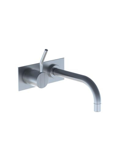 Vola - 112M One-Handle Mixer, 6 Inch Spout and Plate Trim with medium (2 Inch) lever