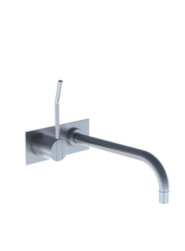 Vola - 122L One-Handle Mixer, 9 Inch Spout and Plate Trim with long (4 Inch) lever