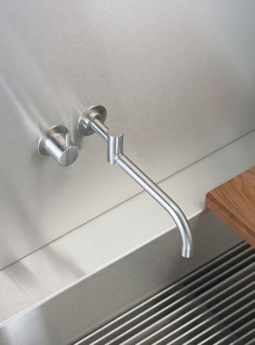 Vola - 131 One-Handle Mixer, 10 Inch Double Swivel Spout and Rosette Trim
