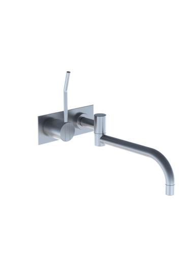 Vola - 132L One-Handle Mixer, 10 Inch Double Swivel Spout And Plate Trim Kit