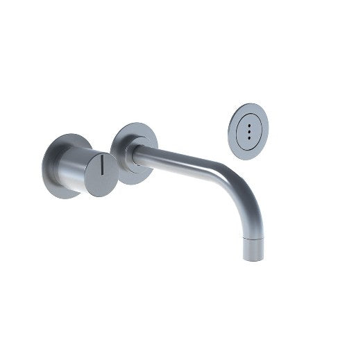 Vola - 4911 Electronic Wall-Mounted Basin Set with Temperature Control, 6 Inch Spout