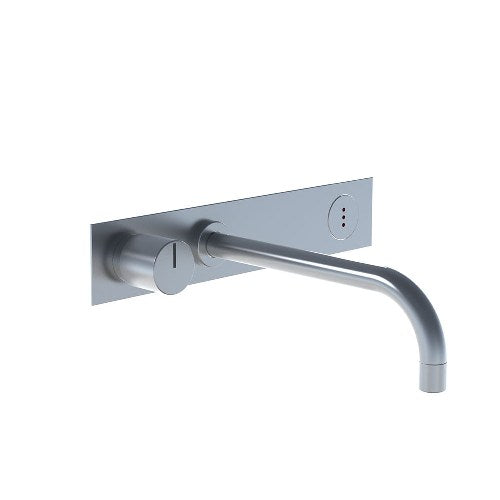 Vola - 4923 Electronic Wall-Mounted Basin Set with Temperature Control, 9 Inch Spout