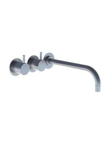 Vola - 621 Two-Handle Wall-Mounted Basin Set with 9 Inch Spout and Rosette Trim kit
