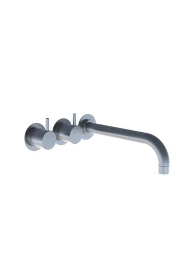 Vola - 621C Two-Handle Mixer, High-Flow 9 Inch Spout to Right and Rosette Trim kit