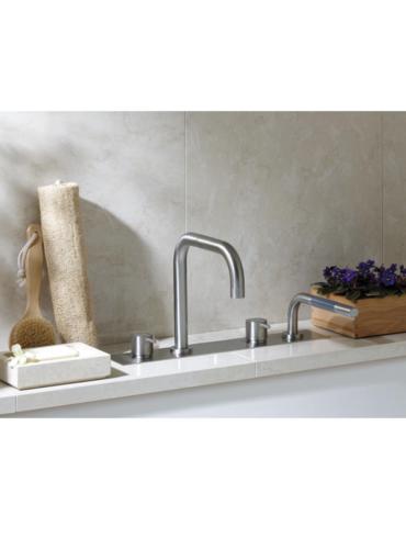Vola - Pre-Assembled One-Handle Tub Mixer With Double Swivel Spout And Mixer With Handspray