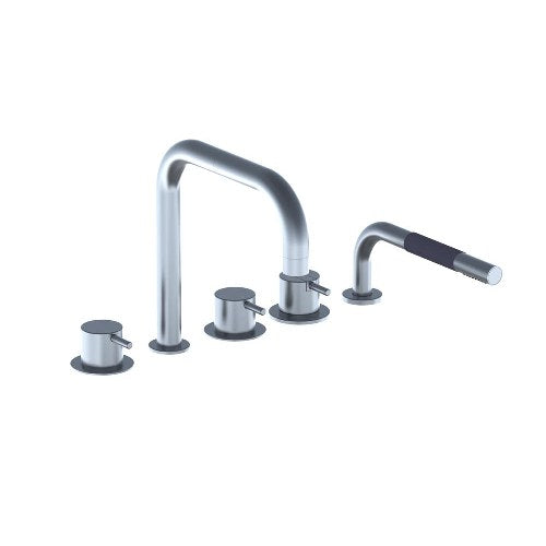 Vola - Sc11 Two-Handle Tub Mixer With Double Swivel Spout And Mixer