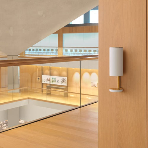 Vola - Hands-free sanitizer and soap dispenser, wall-mounted, white cylinder
