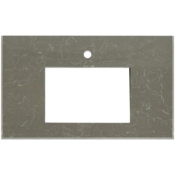 Linkasink - Gray 36 Inch Vanity Top, Gray, 18 Inch X 12 Inch Sink Cutout