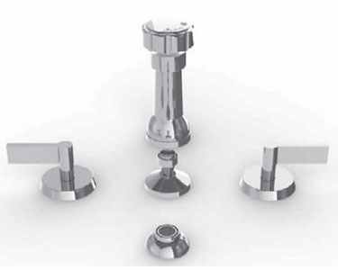 Watermark - Blue Deck Mounted 4-Hole Bidet