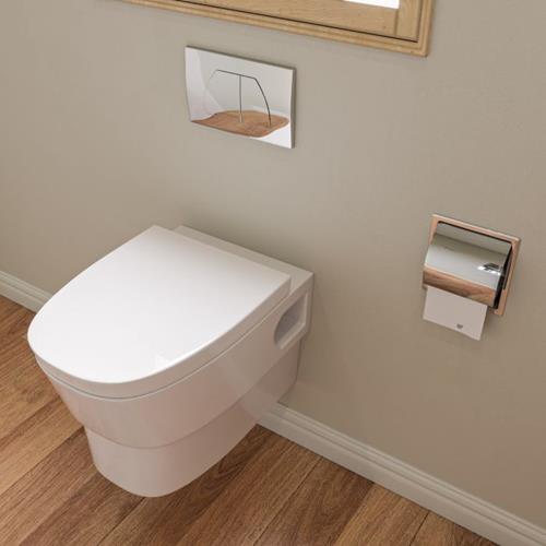 Eago - Round Modern Wall Mount Dual Flush Toilet Bowl