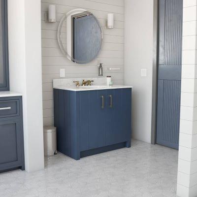 Maidstone - Wexler 36 Inch Solid Oak Single Bowl Vanity
