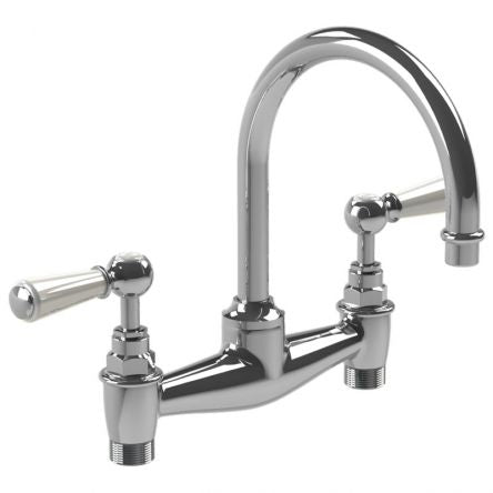 Lefroy Brooks - Classic Deck Mounted Basin Bridge Mixer with with Lever Handles