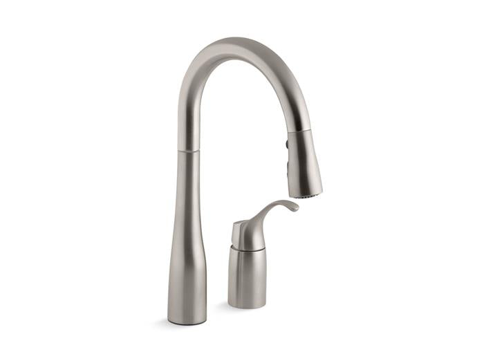 Kohler - Simplice Pull-Down Bar Sink Faucet With Three-Function Sprayhead