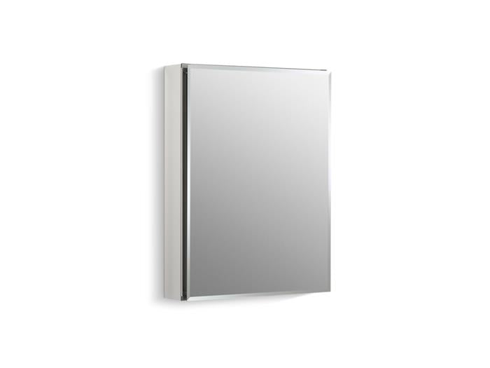 Kohler - 20 W X 26 H Aluminum Single-Door Medicine Cabinet With Mirrored Door, Beveled Edges