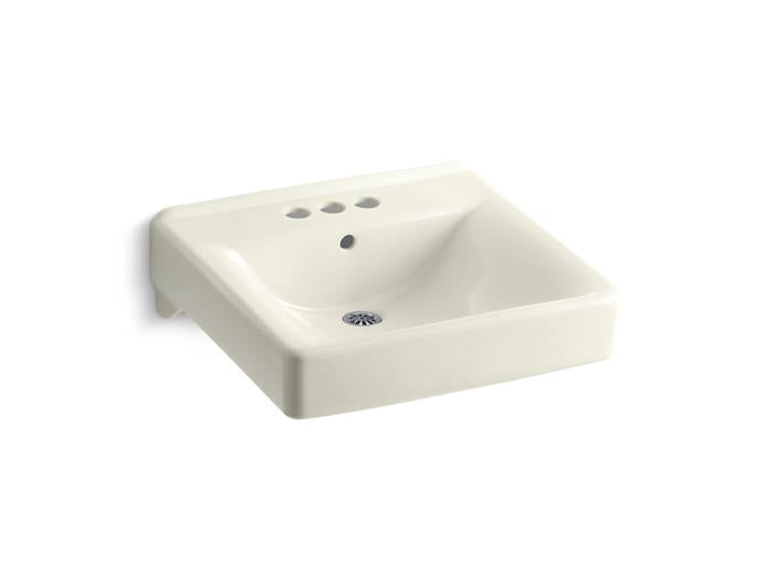 Kohler - Soho 20 X 18 Inch Wall-Mount/Concealed Arm Carrier Arm Bathroom Sink With 4" Centerset Faucet Holes