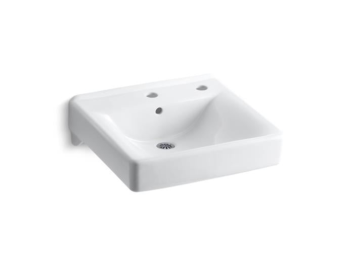 Kohler - Soho 20 X 18 Inch Wall-Mount/Concealed Arm Carrier Bathroom Sink Right-Hand Soap Dispenser Hole