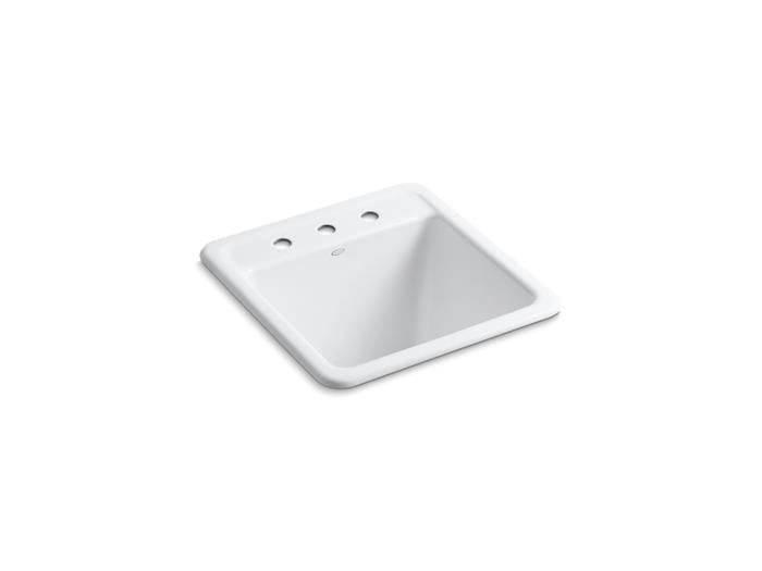 Kohler - Park Falls 21 Inch Top-/Undermount Single-Bowl Laundry Sink - 3 Holes