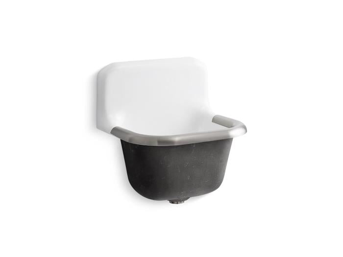 Kohler - Bannon 22-1/4 X 18-1/4 Inch Wall-Mount Or P-Trap Mount Service Sink With Rim Guard And Blank Back