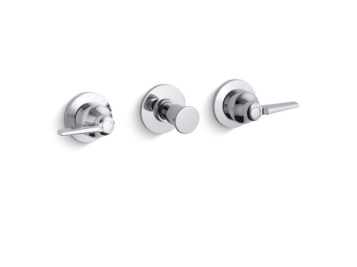 Kohler - Triton Wall-Mount Valve Trim With Push Button Diverter And Lever Handles, Requires Valve